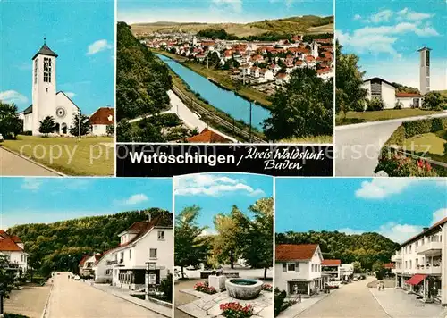 AK / Ansichtskarte Wutoeschingen Kirche Panorama Strassenpartien Wutoeschingen