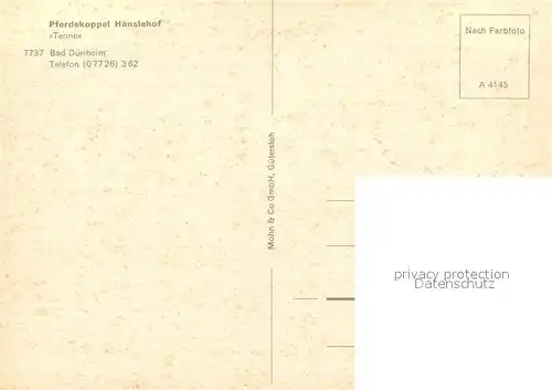 AK / Ansichtskarte Bad_Duerrheim Pferdekoppel Haenslehof Tenne Bad_Duerrheim
