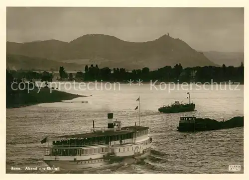 AK / Ansichtskarte Bonn_Rhein Abend am Rhein Fahrgastschiff Bonn_Rhein