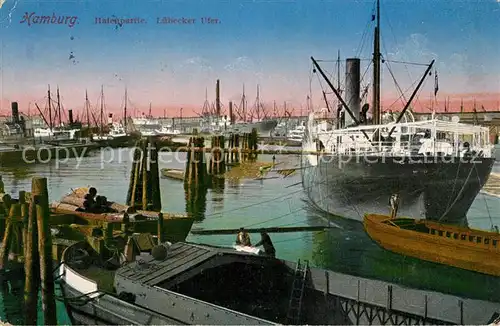 AK / Ansichtskarte Schiffe_Ships_Navires Hamburg Hafen L?becker Ufer 