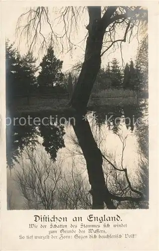 AK / Ansichtskarte Politik Distichon an England  