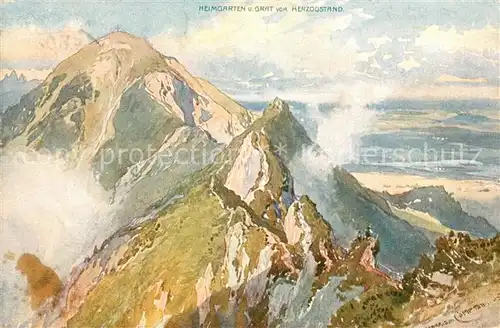 AK / Ansichtskarte Compton_E._H. Heimgarten und Grat vom Herzogstand  