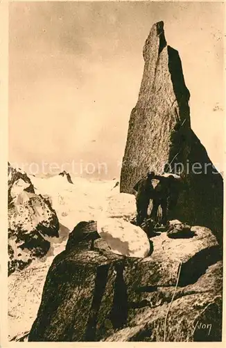 AK / Ansichtskarte Bergsteigen_Klettern Massif du Mont Blanc Grepon Grande Flamme Grabd Diable 