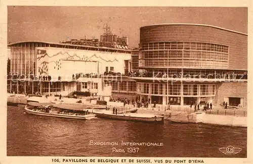 AK / Ansichtskarte Exposition_Internationale_Paris_1937 Pavillons de Belgique et de Suisse  