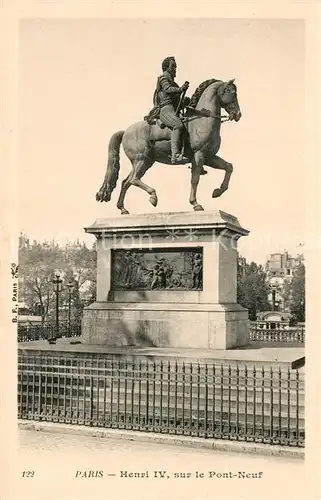 AK / Ansichtskarte Denkmal Henri IV Paris Pont Neuf  Denkmal