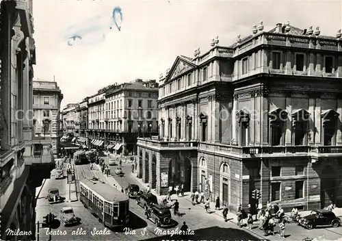 AK / Ansichtskarte Strassenbahn Milano Teatro alla Scala Via S. Margherita 