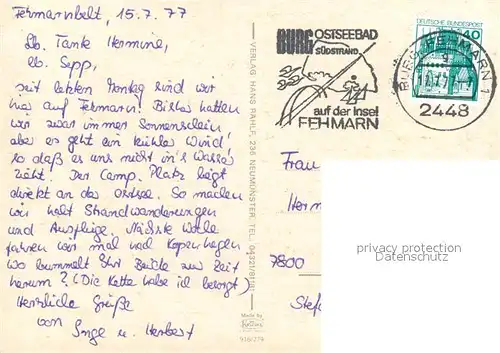 AK / Ansichtskarte Segelboote Fehmarn 