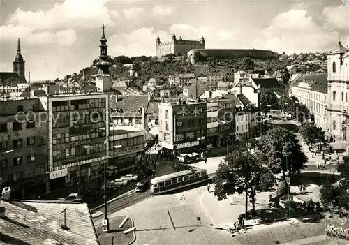 AK / Ansichtskarte Strassenbahn Bratislava Hurbanovo Namestie 