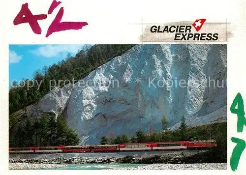 AK / Ansichtskarte Eisenbahn Glacier Express Rheinschlucht Versam  Eisenbahn