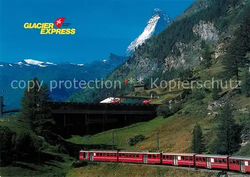 AK / Ansichtskarte Eisenbahn Glacier Express Zermatt Matterhorb Mont Cervin Eisenbahn
