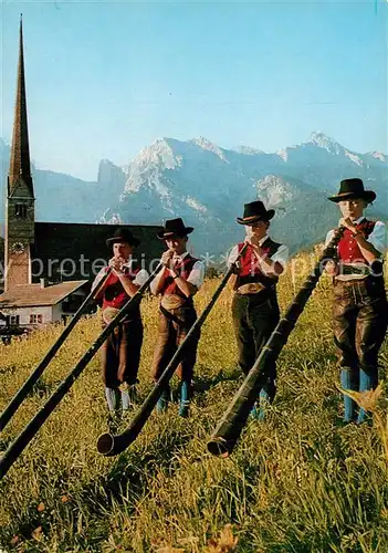 AK / Ansichtskarte Alphorn Alphornbl?ser  