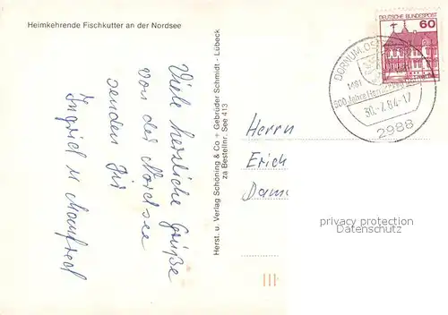 AK / Ansichtskarte Fischerei Fischkutter Nordsee  