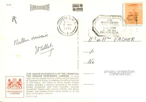 AK / Ansichtskarte Leibgarde_Wache Queen Elizabeth II Trooping the Colour  