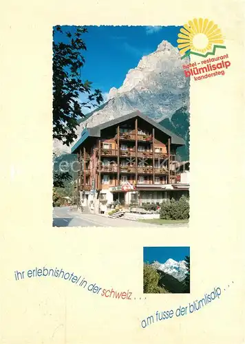 AK / Ansichtskarte Kandersteg_BE Hotel Bluemlisalp Berner Oberland Berner Alpen Kandersteg_BE