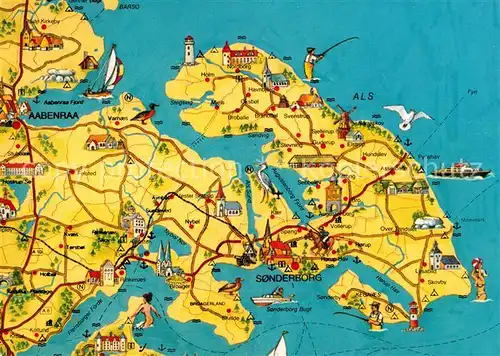 AK / Ansichtskarte Sonderborg Landkarte der Region Sonderborg