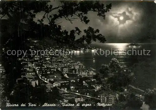 AK / Ansichtskarte Alassio Visione di sogno Mondschein Alassio