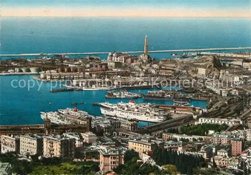 AK / Ansichtskarte Genova_Genua_Liguria Fliegeraufnahme Porto Genova_Genua_Liguria