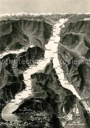 AK / Ansichtskarte Lago_di_Como Panoramakarte Lago_di_Como