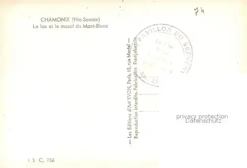 AK / Ansichtskarte Chamonix Lac Massif du Mont Blanc Chamonix