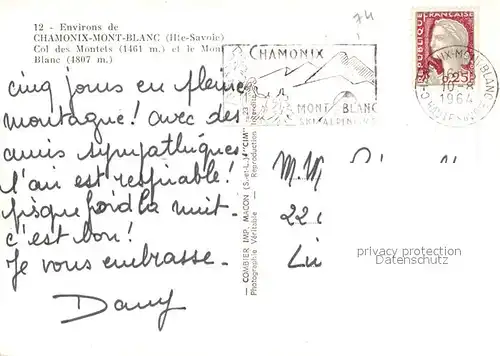 AK / Ansichtskarte Chamonix Mont Blanc Col des Montets Chamonix