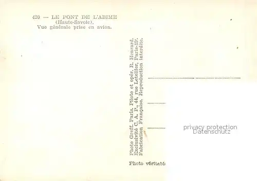 AK / Ansichtskarte Cusy Le pont de l abime Fliegeraufnahme Cusy