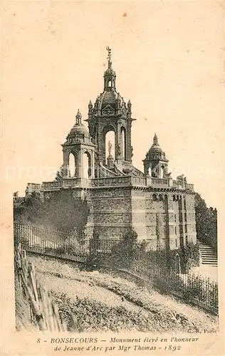 AK / Ansichtskarte Bonsecours_France Monument elev? en Phonneur de Jeanne d`Arc par Mgr Thomas Bonsecours France