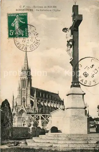 AK / Ansichtskarte Rouen Bonsecours Eglise Rouen