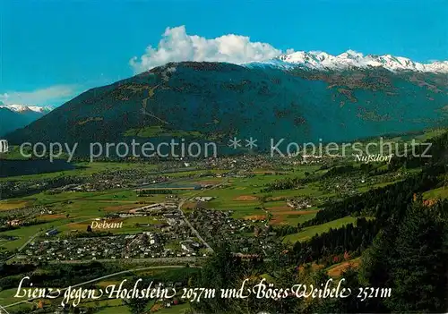 AK / Ansichtskarte Lienz_Tirol Blick vom Inselsberg auf Hochstein und B?ses Weibele Lienz Tirol
