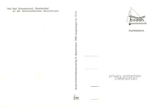 AK / Ansichtskarte Bad_Schussenried Moorheilbad an der oberschw?dischen Barockstrasse Bad_Schussenried