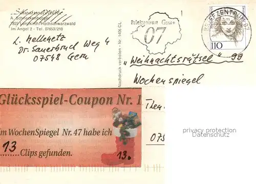 AK / Ansichtskarte Lenzkirch Schwarzwaldstueble Restaurant Lenzkirch