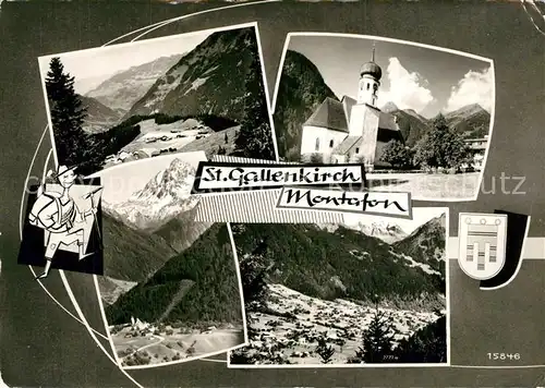 AK / Ansichtskarte St_Gallenkirch_Vorarlberg Motiv mit Kirche Landschaftspanorama Montafon Alpen St_Gallenkirch_Vorarlberg