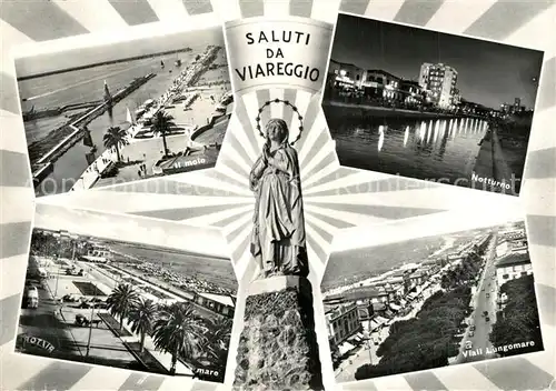 AK / Ansichtskarte Viareggio Il molo Viale a mare Viali Lungomare notturno Statue Heiligenfigur viareggio