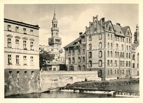 AK / Ansichtskarte Opole_Oberschlesien Fragment miasta nad kanalem Stadtpartie am Kanal Opole_Oberschlesien