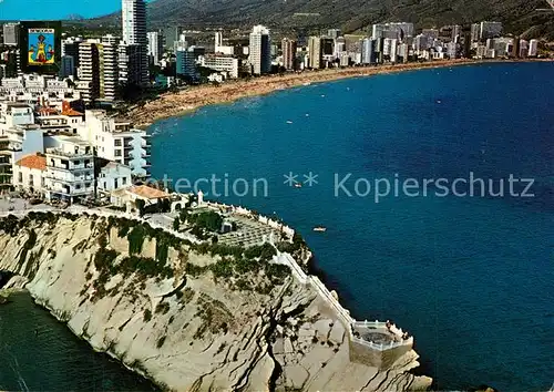 AK / Ansichtskarte Benidorm Castillo y Playa de Levante vista aerea Benidorm