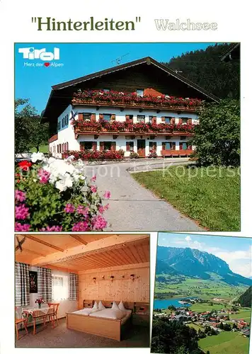 AK / Ansichtskarte Walchsee_Tirol Hotel Hinterleiten Landschaftspanorama Alpen Walchsee Tirol