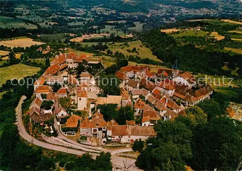 AK / Ansichtskarte Loubressac Bourg fortifie du XIVe siecle vue aerienne Loubressac