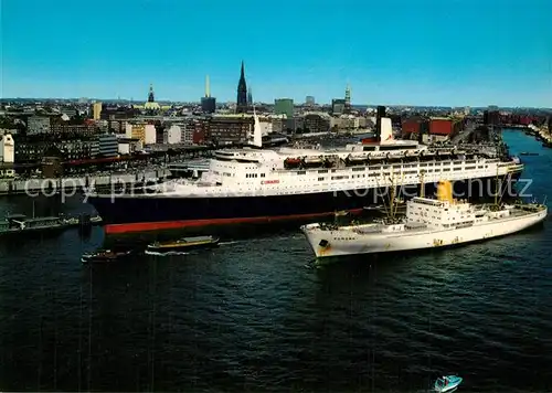 AK / Ansichtskarte Schiffe_Ships_Navires Queen Elizabeth 2 Hamburg  