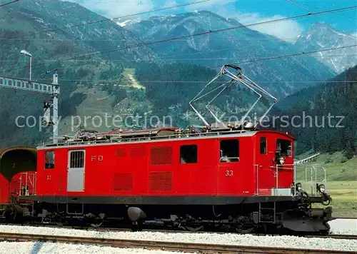 AK / Ansichtskarte Furka Oberalp Bahn Elektrische Zahnradlokomotive HGe 4 4 33  Furka Oberalp Bahn