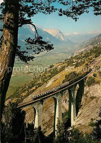 AK / Ansichtskarte Eisenbahn Bern L?tschberg Simplon Bahn Luogelkinviadukt Wallis Eisenbahn