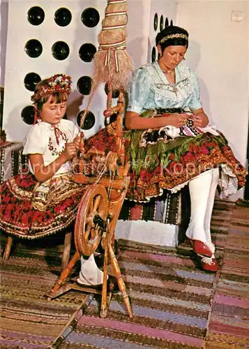 AK / Ansichtskarte Spinnrad Decs Nepviselet Trachten Ungarn 