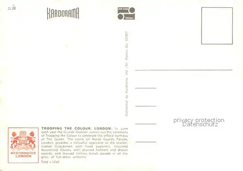 AK / Ansichtskarte Leibgarde_Wache Trooping the Colour London 