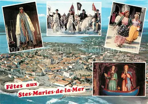 AK / Ansichtskarte Les_Saintes Maries de la Mer Fliegeraufnahme Fetes Les