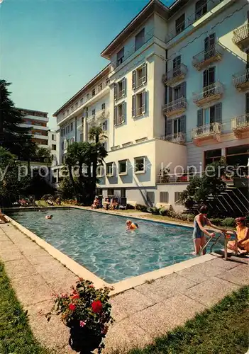 AK / Ansichtskarte Lugano_TI Paradiso Hotel Meister Pool Lugano_TI