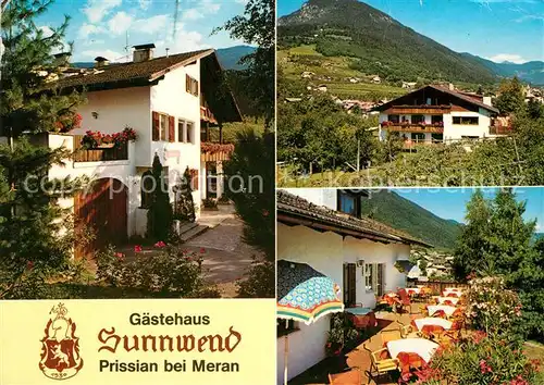AK / Ansichtskarte Prissian Gaestehaus Sunnwend Terrasse Panorama Prissian