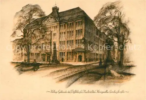 AK / Ansichtskarte Duesseldorf Verlagsgebaeude der Duesseldorfer Nachrichten Zeichnung Duesseldorf