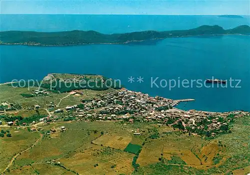 AK / Ansichtskarte Pylos Fliegeraufnahme mit Stadt Burg und Insel Sphaktiria Pylos