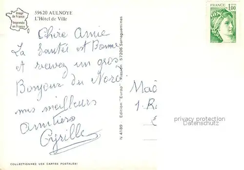 AK / Ansichtskarte Aulnoye Aymeries Hotel de Ville Aulnoye Aymeries