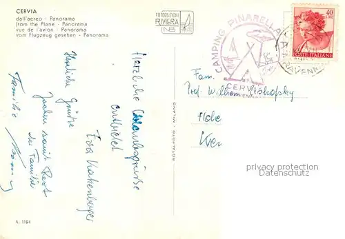 AK / Ansichtskarte Cervia Fliegeraufnahme Cervia