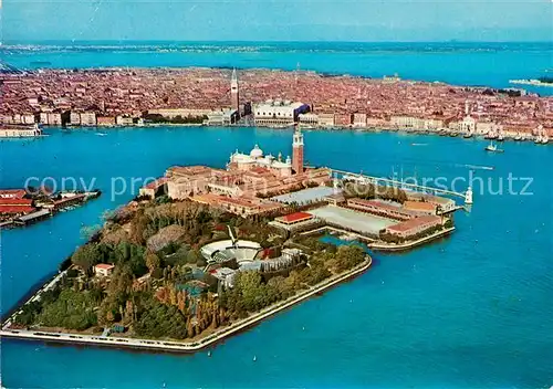AK / Ansichtskarte Venezia_Venedig FliegeraufnahmeInsel San Giorgio und San Markusbecken Venezia Venedig