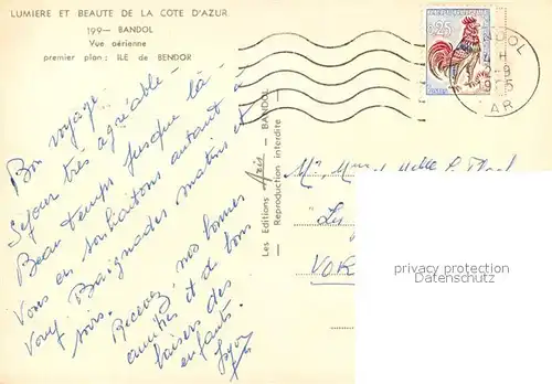 AK / Ansichtskarte Bandol sur Mer Vue aerienne Ile de Bendor Bandol sur Mer